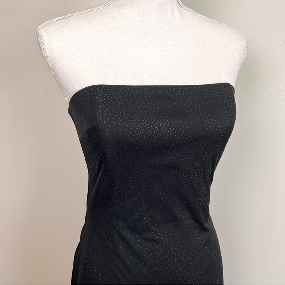 Jessica McClintock for Gunne Sax Black Sparkle High Low Strapless Formal… - Picture 2 of 8